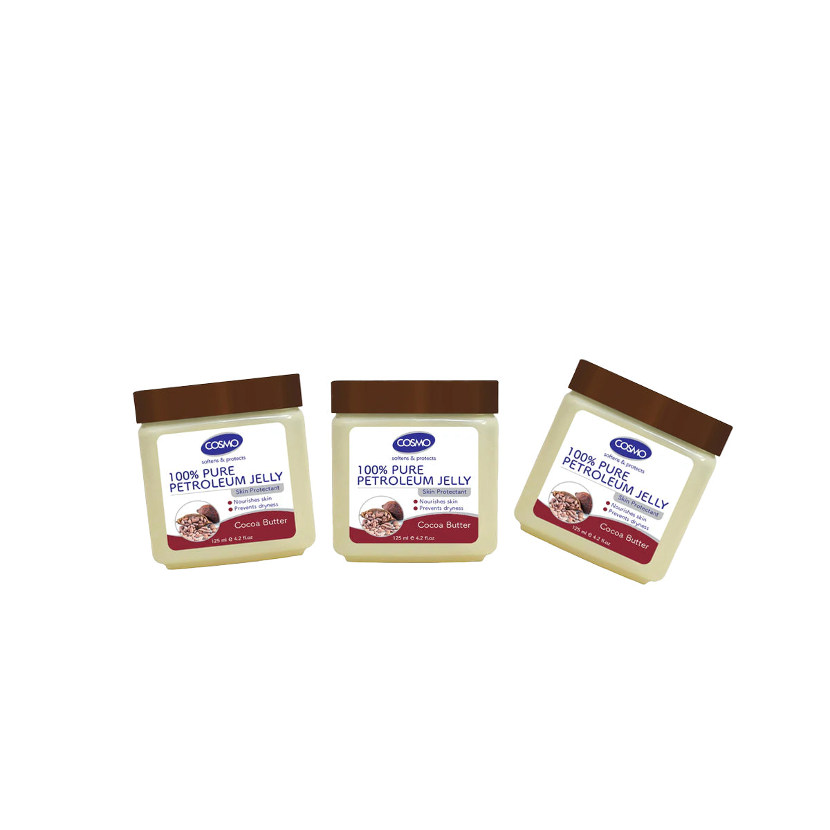 Cocoa Butter 100% Pure Petroleum Jelly 125ml - Pack Of 3
